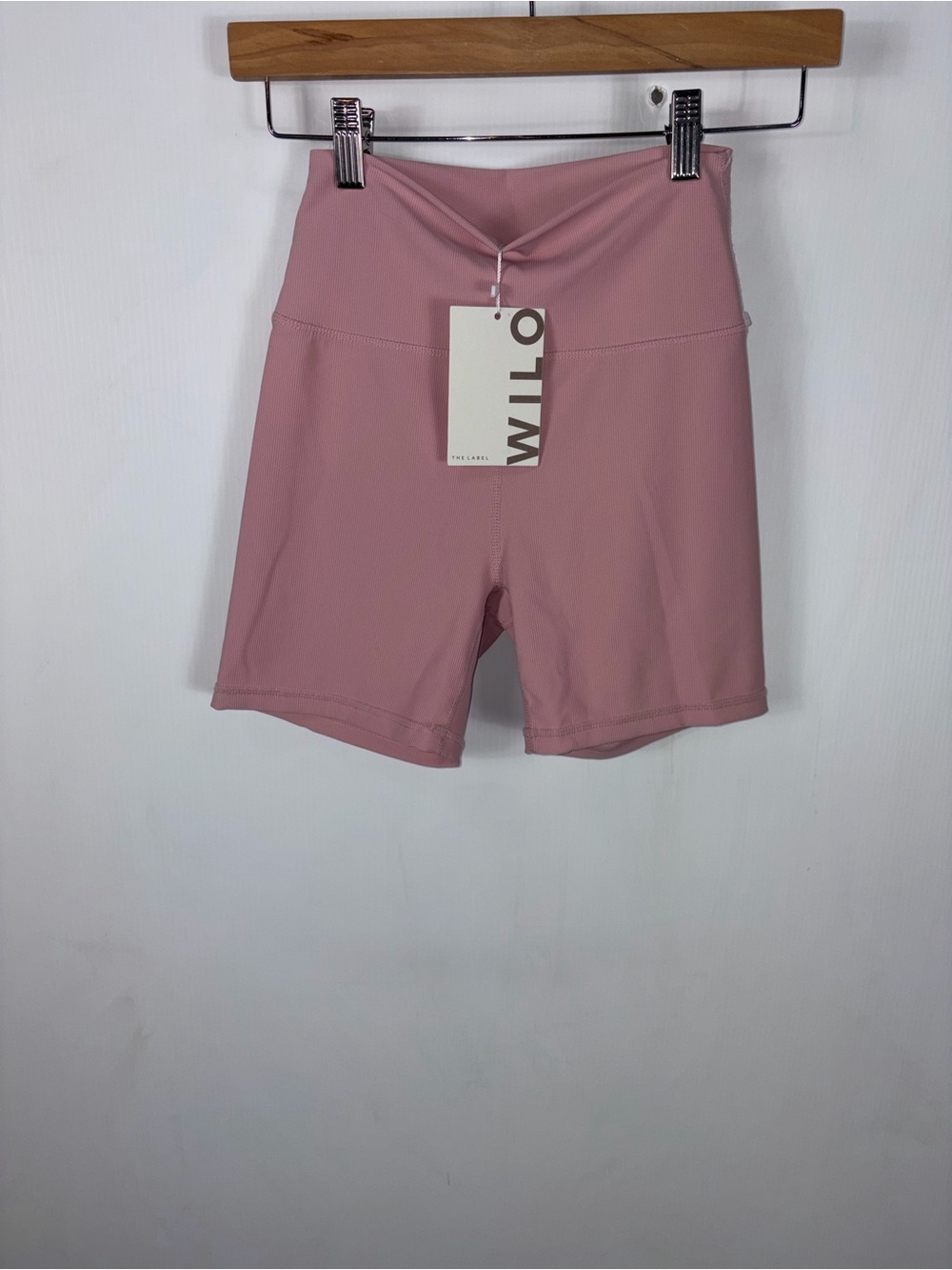 Willo Women's High-Rise ribbed Pink Bike Shorts